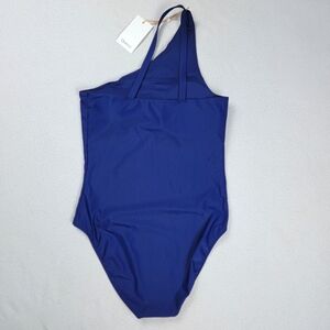 Quince Italian One Shoulder One-Piece Swimsuit Blue Women's Swimwear
